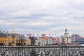 View of the Peter and Paul fortress, the Kunstkammer and the embankment of the Neva river from the Blagoveshchensky bridge