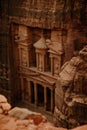 A view of the Petra Treasury from Above Royalty Free Stock Photo