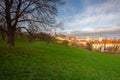 View from Petrin Park on Prague City at  sunset, Czech Republic Royalty Free Stock Photo