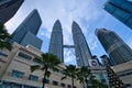 View of Petronas Twin Towers and Suria KLCC shopping mall. Royalty Free Stock Photo