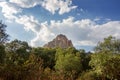 View of PeÃÂ±a de Bernal boulder at Queretaro