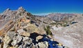 View of Pfeifferhorn peak and Lone Peak Wilderness mountain landscape from White Baldy and Pfeifferhorn trail, towards Salt Lake V Royalty Free Stock Photo