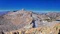 View of Pfeifferhorn peak and Lone Peak Wilderness mountain landscape from White Baldy and Pfeifferhorn trail, towards Salt Lake V Royalty Free Stock Photo