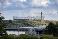 View of the PGE Polish National Stadium in Warsaw on a warm summer day