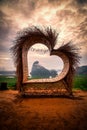 View of Phang Nga Bay in Samed Nang Chee viewpoint at sunrise, Phang Nga, Thailand Royalty Free Stock Photo