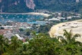 View of Phi Phi island and pier from View point 2 in Thailand