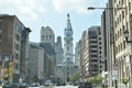 View of the Philadelphia City Hall Viewed from North Broad Street Royalty Free Stock Photo