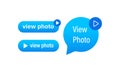 View Photo icon button. Direct Messaging. Sticker set. Vector on isolated white background. EPS 10