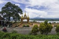 View at Phra Dhat Pha Ngao with Nice sky and Khong river