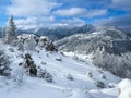The view of Piatra Craiului mountain Royalty Free Stock Photo