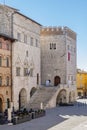 View of the Piazza del Popolo square in the historic center of Todi, Perugia, Italy, in a moment of tranquility Royalty Free Stock Photo