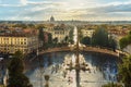 View of Piazza del Popolo from Terrazza del Pincio. Rome. Italy Royalty Free Stock Photo