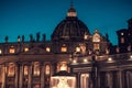 View of Piazza del Vaticano. Vatican City, Rome, Italy at night