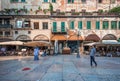 View of Piazza della Erbe in sunny afternoon