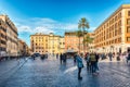 View of Piazza di Spagna, iconic square in Rome, Italy