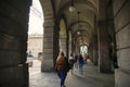 View at Piazza Ferrari passageway at Genoa city