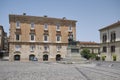 View of PIazza XV Marzo and Bernardino Telesio statue