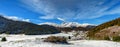 View of Pic du Midi de Bigorre in the french Pyrenees with snow Royalty Free Stock Photo