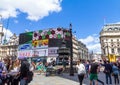 View of Piccadilly Circus, road junction, built in 1819. London Royalty Free Stock Photo
