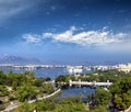 View of Pichola lake and Udaipur city India Rajasthan