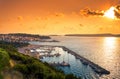 View of the picturesque coastal town of Pylos, Peloponnese.