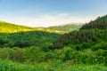 View of the picturesque forest and mountains of Transcaucasia, landscapes of Armenia