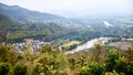 View Of Picturesque Haze Valley Of The Kok River And Thai Border Town Of Tha Ton From The Hill Top Close To Wat Tha Ton.