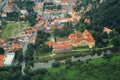 Flight over the city by plane