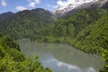 View of the picturesque Lake Ritsa. Abkhazia Royalty Free Stock Photo
