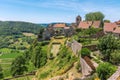 View of the picturesque medieval village in valley Royalty Free Stock Photo