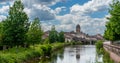 View of the picturesque small town of Raon-L`Etape in the Vosges mountains of France Royalty Free Stock Photo