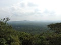 The view on the Pidurangala mountain from Sigiriya Rock or Sinhagiri aerial panoramic, Dambulla in Sri Lanka