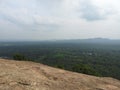 The view on the Pidurangala mountain from Sigiriya Rock or Sinhagiri aerial panoramic, Dambulla in Sri Lanka