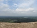 The view on the Pidurangala mountain from Sigiriya Rock or Sinhagiri aerial panoramic, Dambulla in Sri Lanka Royalty Free Stock Photo