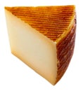 View of a piece of semi-hard cheese