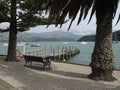 New Zealand: Akaroa harbour with pier