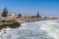 A view from the pier along the beach at Swakopmund, Namibia