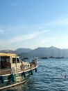 View on pier with boats and yachts, Marmaris pier, boats and yacht, Mediterranean sea Royalty Free Stock Photo