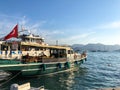 View on pier with boats and yachts, Marmaris pier, boats and yacht, Mediterranean sea Royalty Free Stock Photo