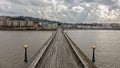 Clevedon Pier near Bristol. Seaside view of the city.