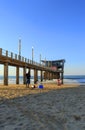 View of the Pier on Golden Mile Beach With People, Durban, South Africa Royalty Free Stock Photo