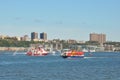 View from Pier on the Hudson River in New York Royalty Free Stock Photo