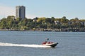 View from Pier on the Hudson River in New York Royalty Free Stock Photo