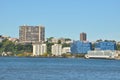 View from Pier on the Hudson River in New York Royalty Free Stock Photo