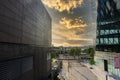 A view on pier 55 on Hudson River seen from High Line in Manhattan, New York