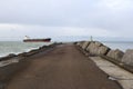 View of the pier in Ijmuiden, the Netherlands Royalty Free Stock Photo