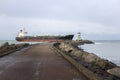 View of the pier in Ijmuiden, the Netherlands Royalty Free Stock Photo