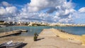 View of the pier from Lungomare degli Eroi promenade at Otranto