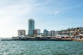 View from the pier to city downtown, Fort De France, Martinique, French overseas department