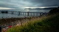 View of the pier and the town of Llandudno in Wales, United Kingdon Royalty Free Stock Photo